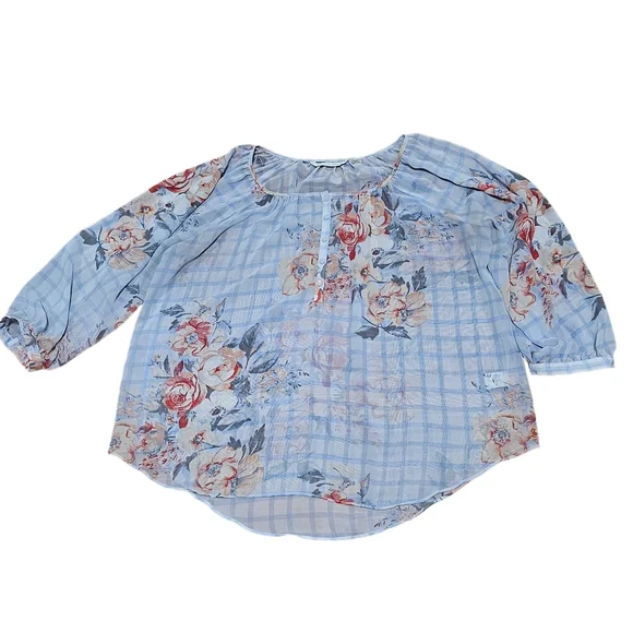 LAUREN CONRAD Women's Sheer Pullover Top with Floral Print XL - Picture 3 of 6